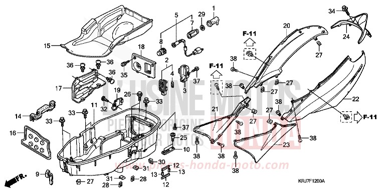 HOUSSE DE CARROSSERIE/COMPARTIMENT A BAGAGES von S-wing ABS PEARL NIGHTSTAR BLACK (NHA84) von 2011